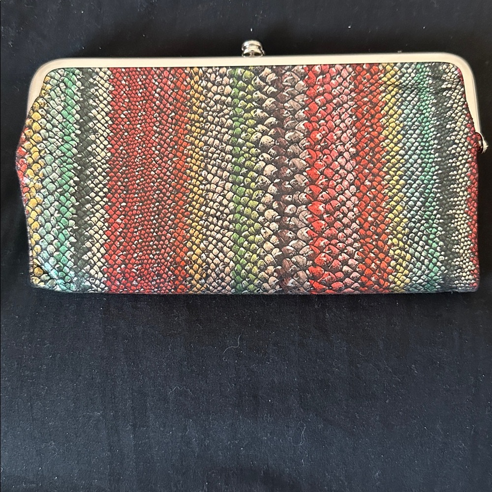 Multicolor Snakeskin Clutch